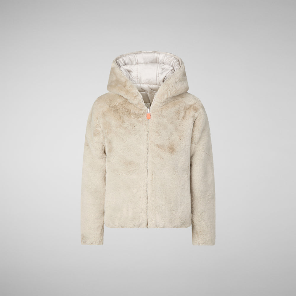 Save the duck GIACCA CON CAPPUCCIO BAMBINA CHLOE RAINY BEIGE