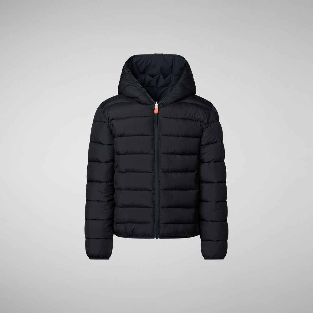 Save The Duck GIACCA CON CAPPUCCIO BAMBINO OLIVER BLU NERO