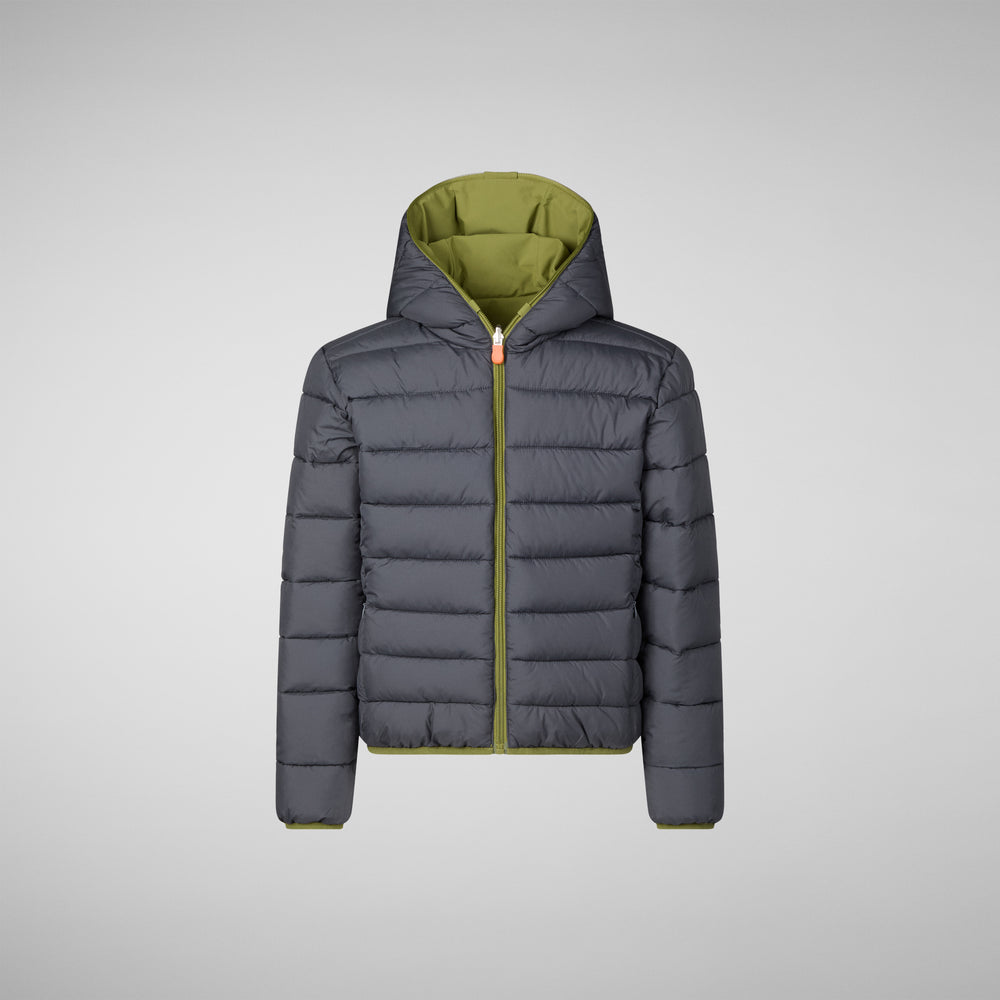 Save The Duck GIACCA CON CAPPUCCIO BAMBINO OLIVER LIZARD GREEN