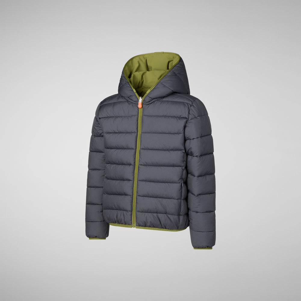 Save The Duck GIACCA CON CAPPUCCIO BAMBINO OLIVER LIZARD GREEN