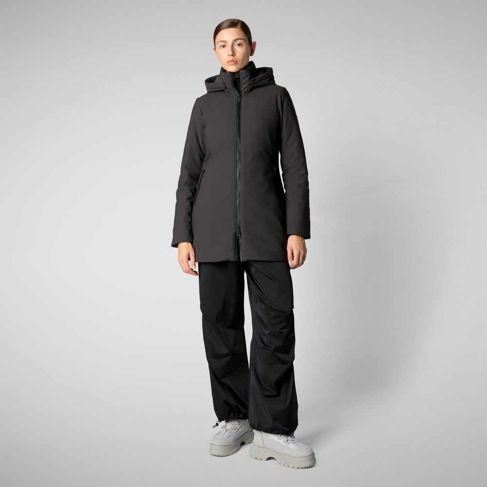 Save the duck giacca DONNA CON CAPPUCCIO LILA BROWN NERO