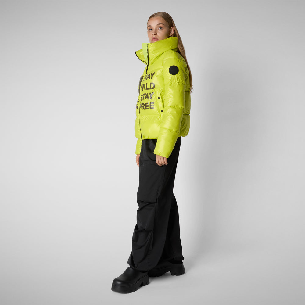 Save The Duck GIACCA DONNA IVY VERDE LIME WOLF PRINT