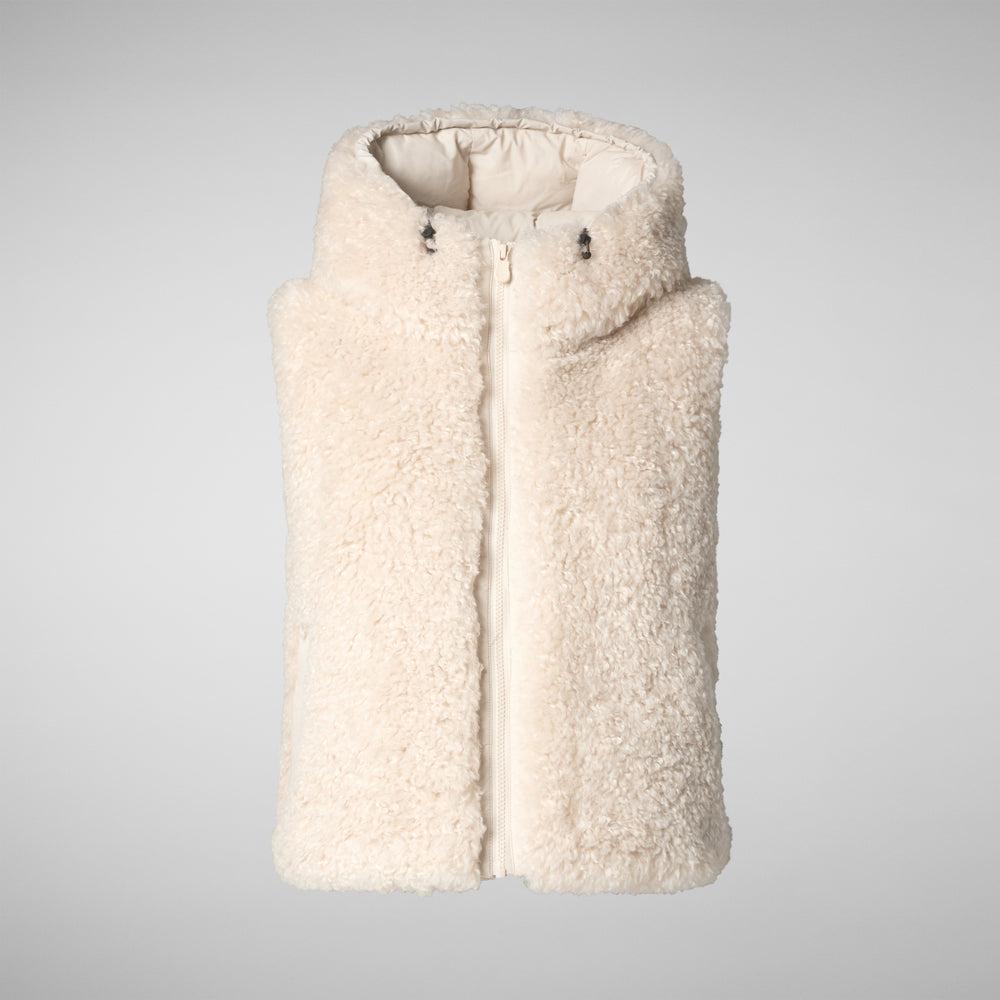 Save The Duck GILET CON CAPPUCCIO DONNA KLARA BEIGE