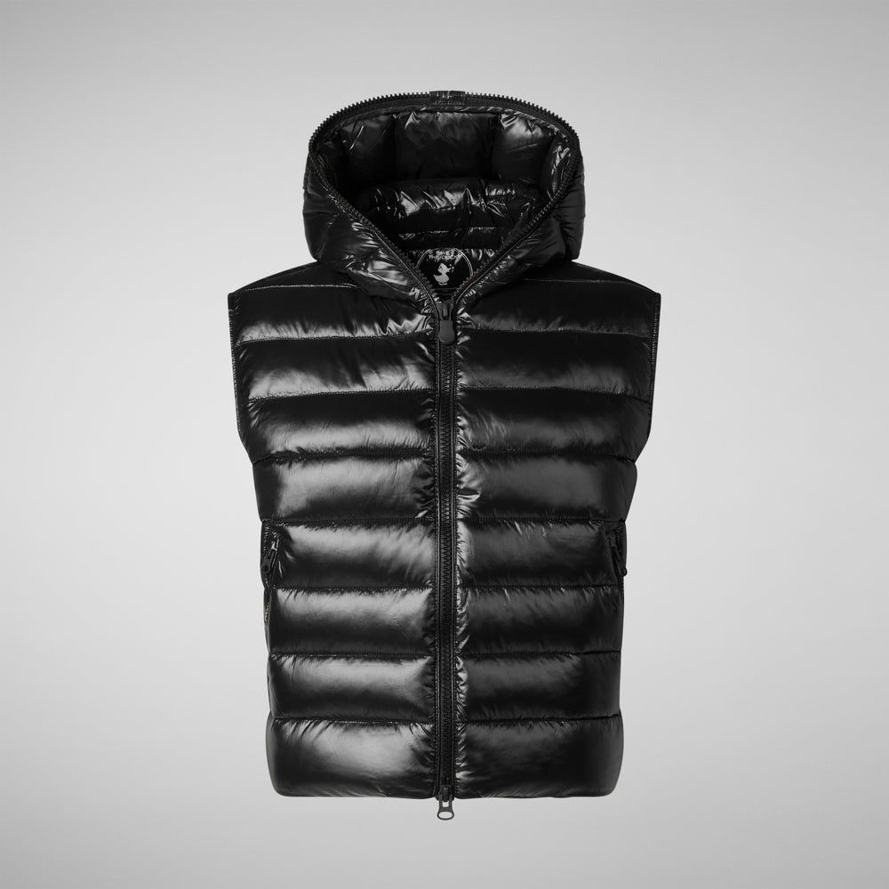 Save The Duck GILET CON CAPPUCCIO DONNA ROMINA NERO