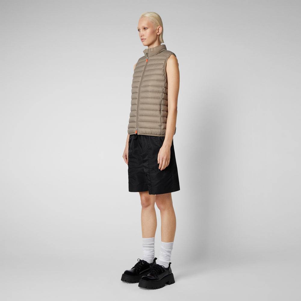 Save The Duck Gilet Imbottito Donna Charlotte Grigio Elefante