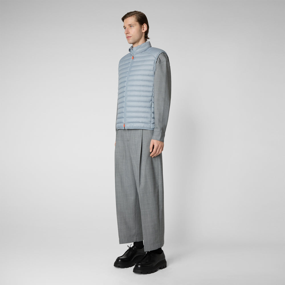 Save The Duck Gilet Imbottito Uomo Adam Grigio Ardesia Chiaro