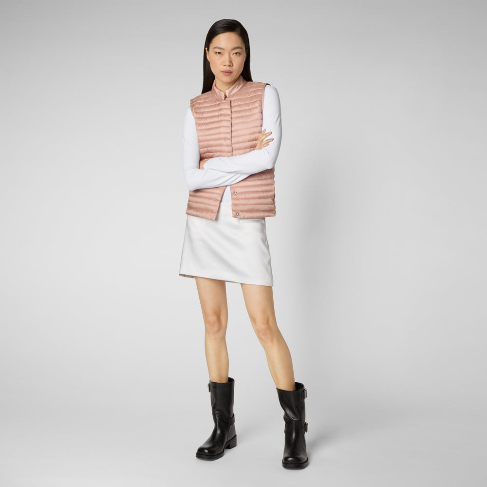 Save The Duck Gilet Trapuntato Donna Aria Rosa Cipria