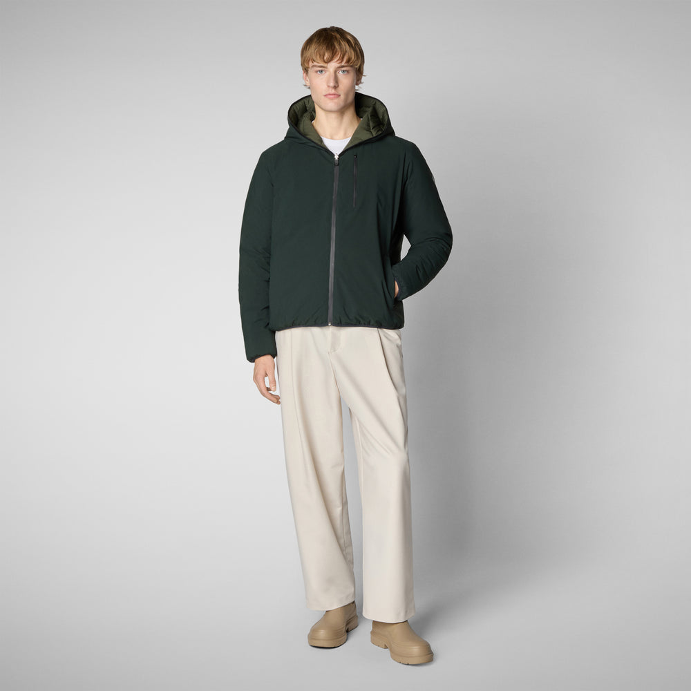 Save the duck MAN'S ANIMAL FREE PUFFER JACKET EZRA VERDE NERO