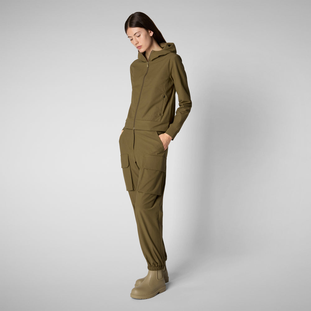 Save The Duck PANTALONI CARGO DONNA GOSY VERDE MUSCHIO