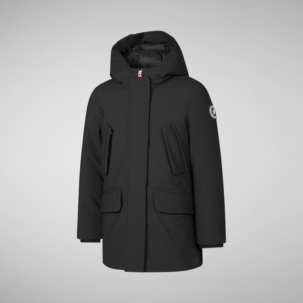 Save The Duck PARKA CON CAPPUCCIO BAMBINA ALLY NERO