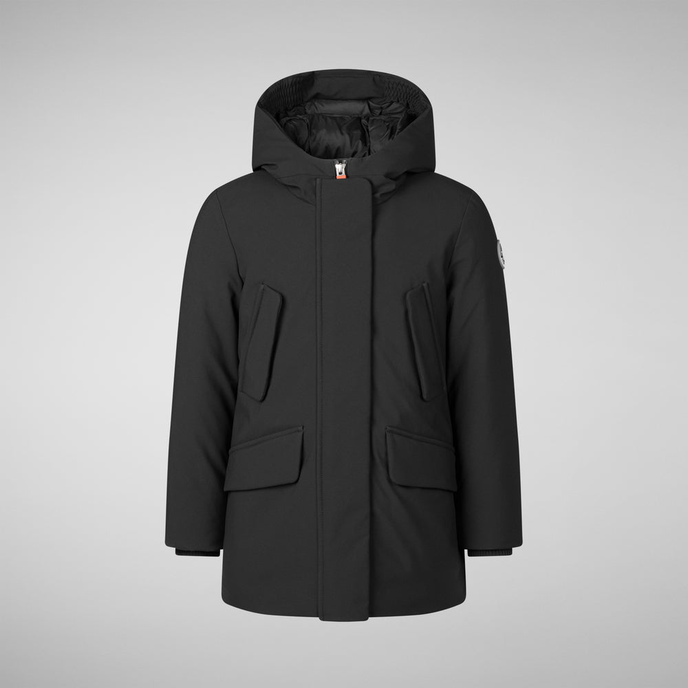 Save the duck PARKA CON CAPPUCCIO BAMBINA ALLY NERO