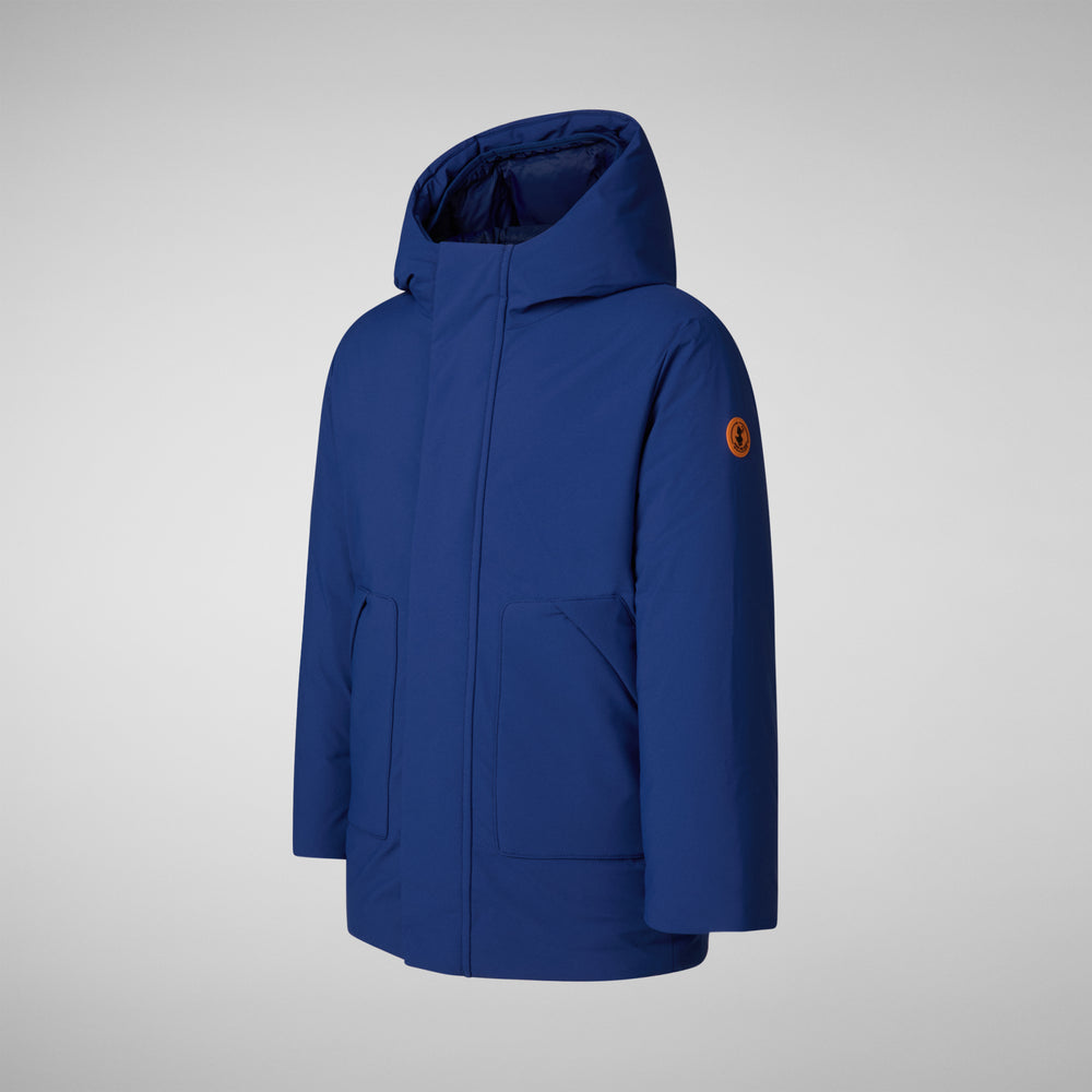 Save The Duck PARKA CON CAPPUCCIO BAMBINO ALBI ECLIPSE BLU