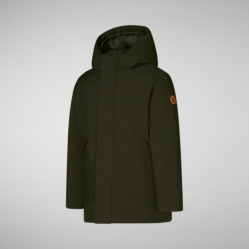 Save The Duck PARKA CON CAPPUCCIO BAMBINO ALBI VERDE