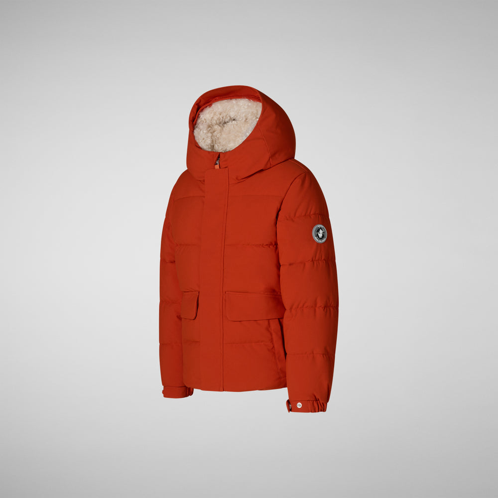 Save The Duck PARKA CON CAPPUCCIO BAMBINO KLAUS ARANCIONE