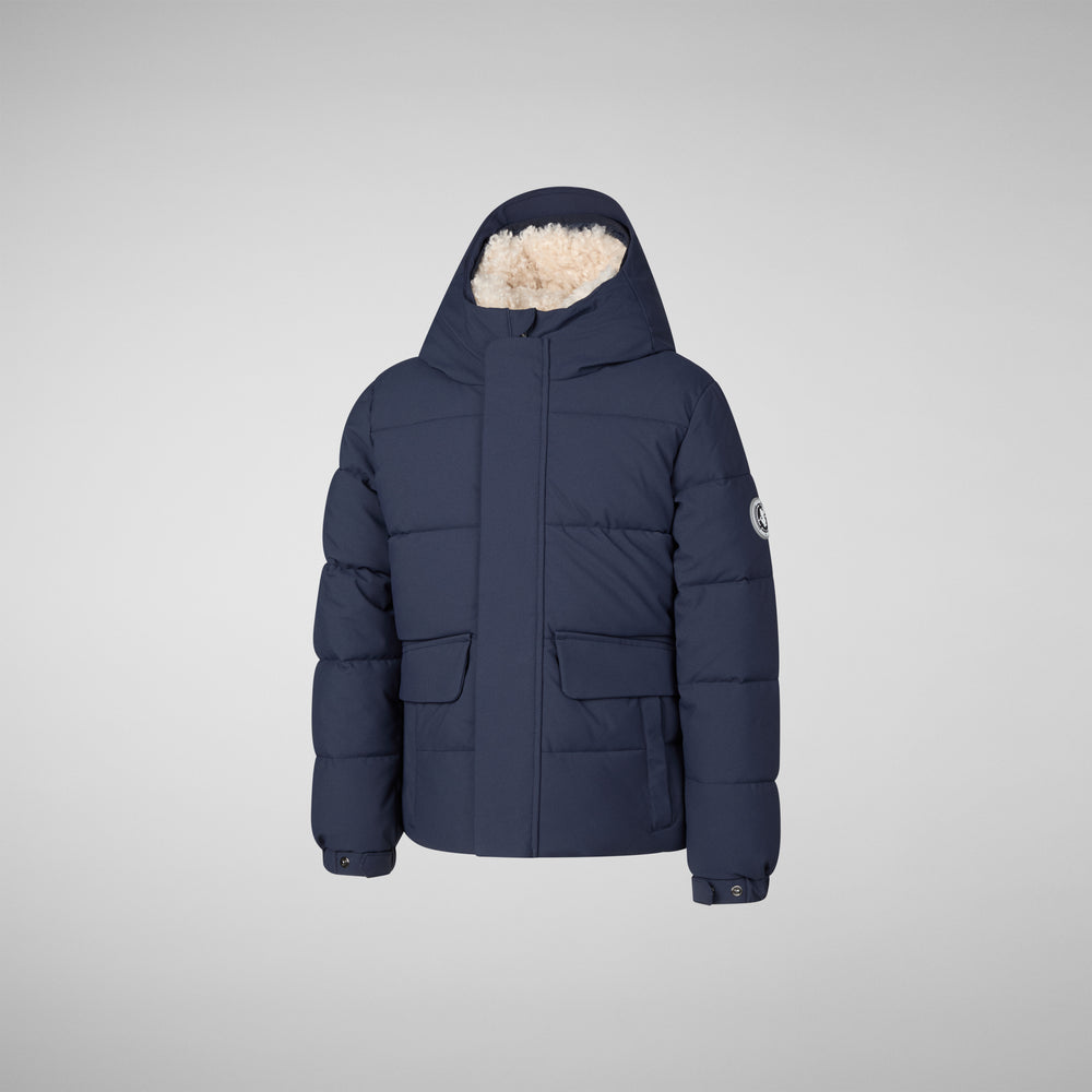 Save The Duck PARKA CON CAPPUCCIO BAMBINO KLAUS NAVY BLU
