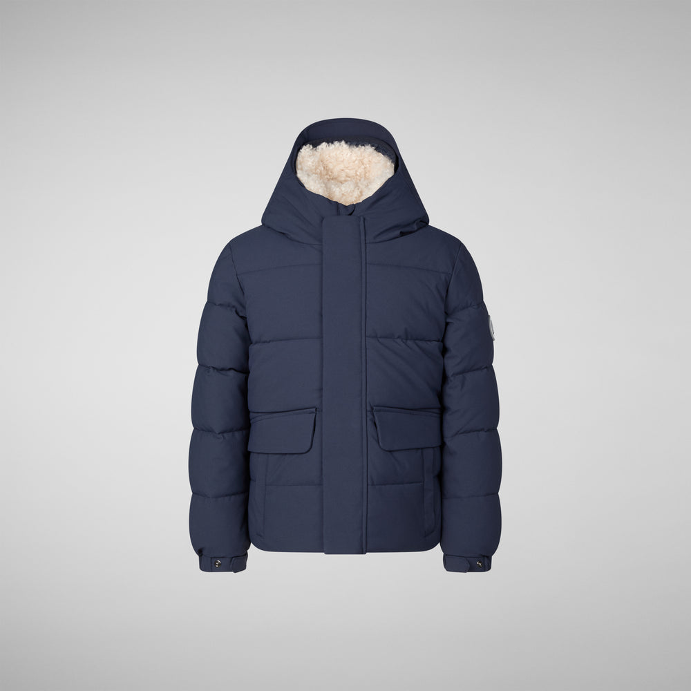 Save the duck PARKA CON CAPPUCCIO BAMBINO KLAUS NAVY BLU