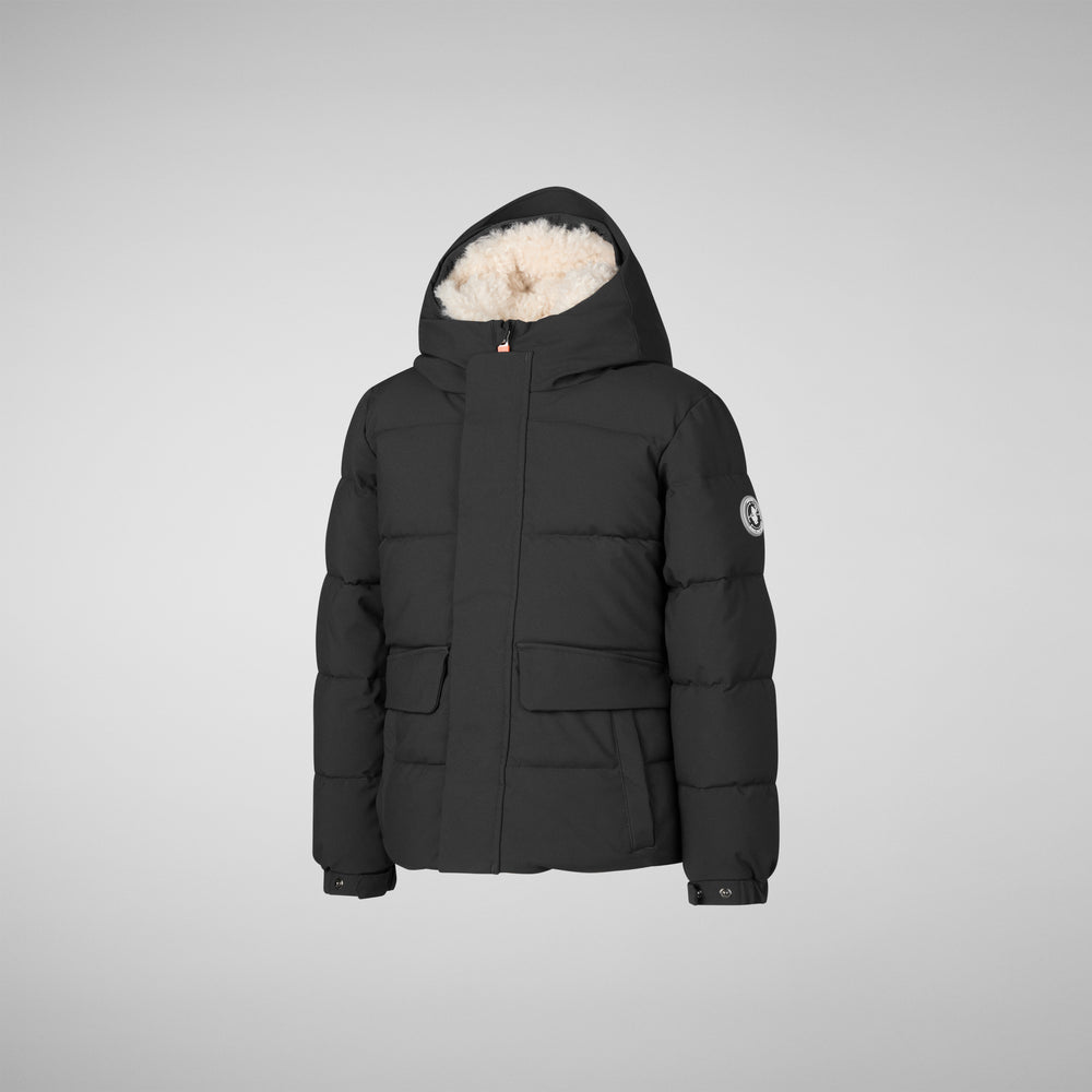Save The Duck PARKA CON CAPPUCCIO BAMBINO KLAUS NERO