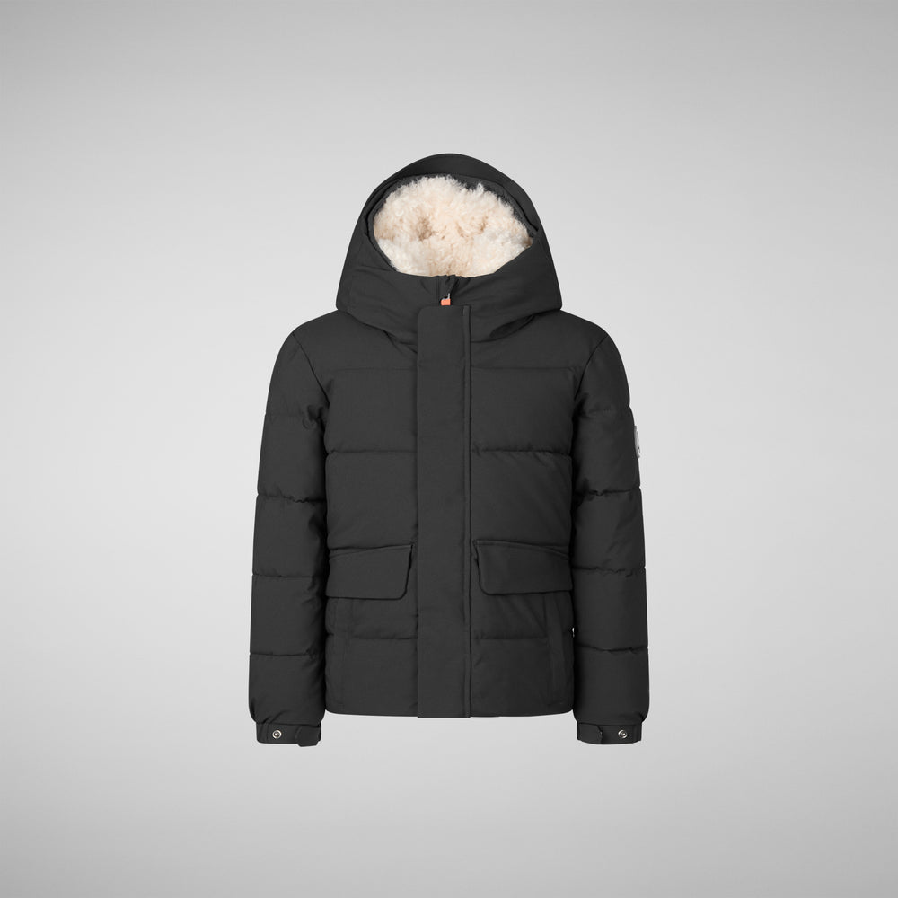Save the duck PARKA CON CAPPUCCIO BAMBINO KLAUS NERO