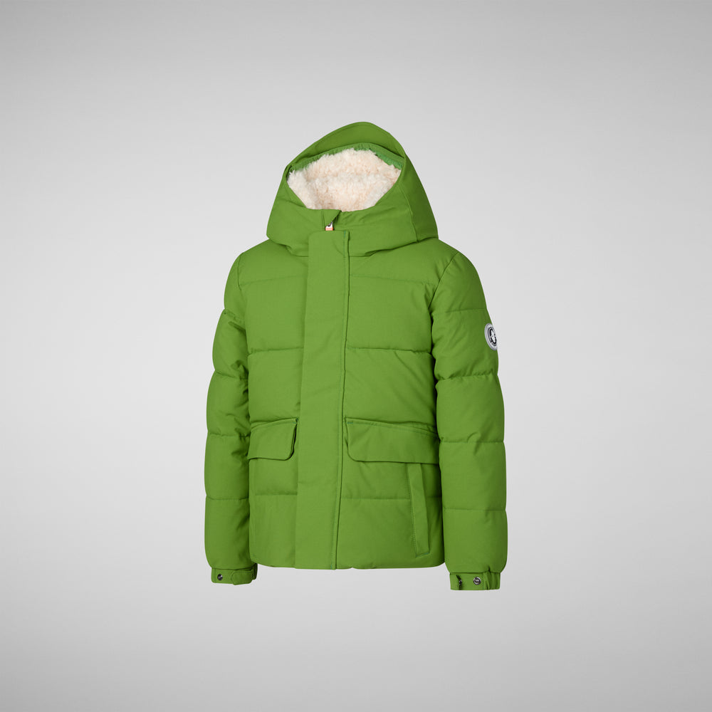 Save The Duck PARKA CON CAPPUCCIO BAMBINO KLAUS VERDE ERBA