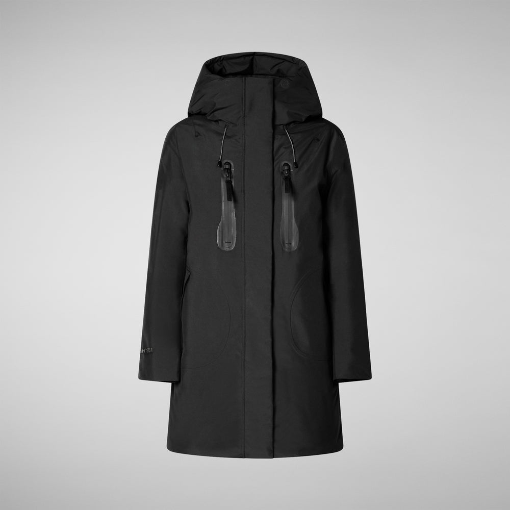 Save The Duck PARKA CON CAPPUCCIO DONNA NIKO IN NERO