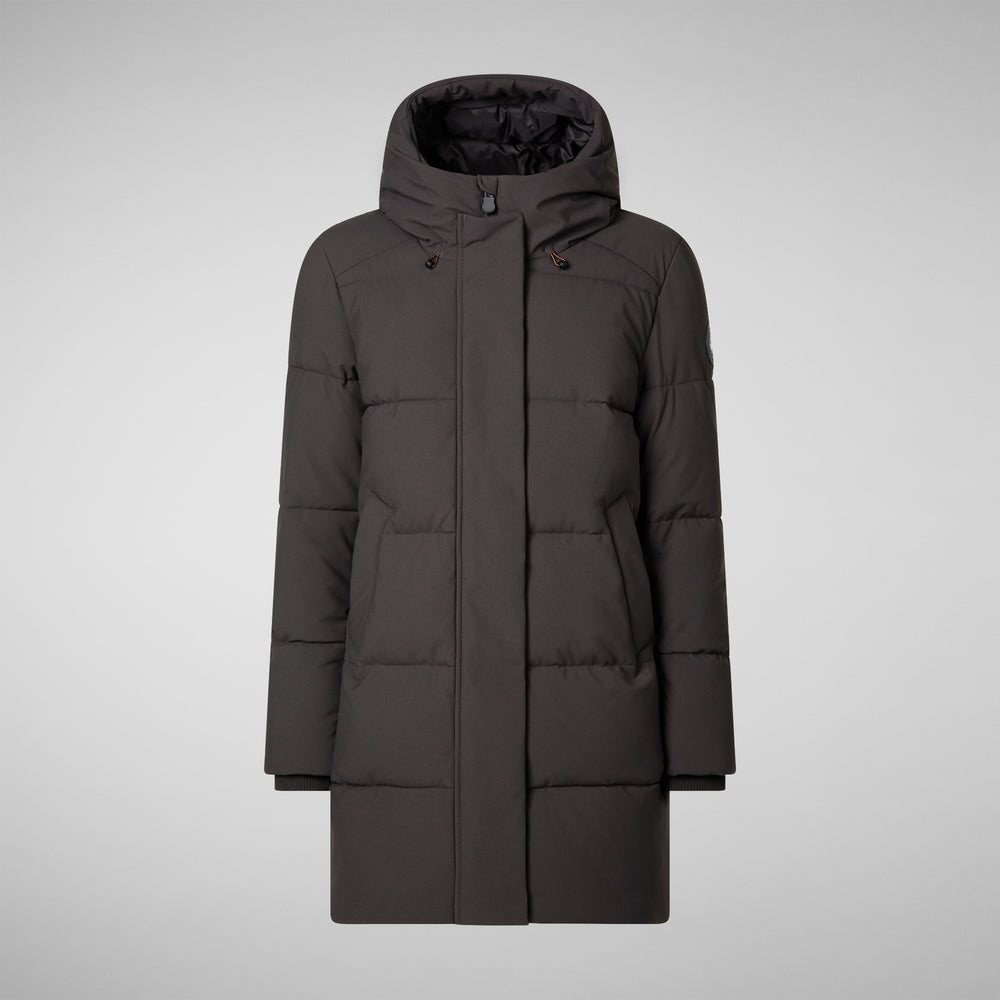 Save The Duck PARKA DONNA CON CAPPUCCIO BETHANY BROWN NERO