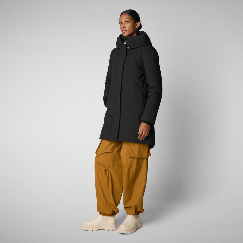 Save The Duck PARKA DONNA CON CAPPUCCIO NELLIE NERO