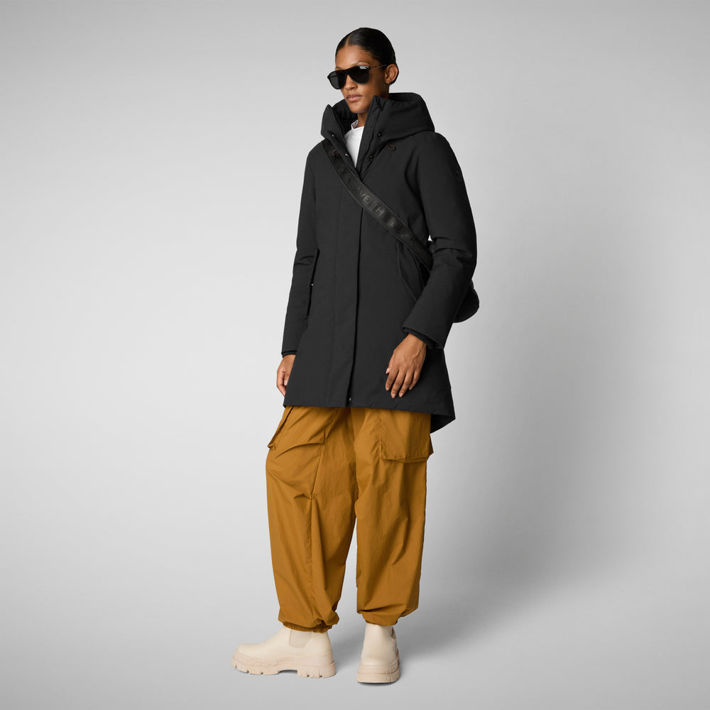 Save The Duck PARKA DONNA CON CAPPUCCIO NELLIE NERO