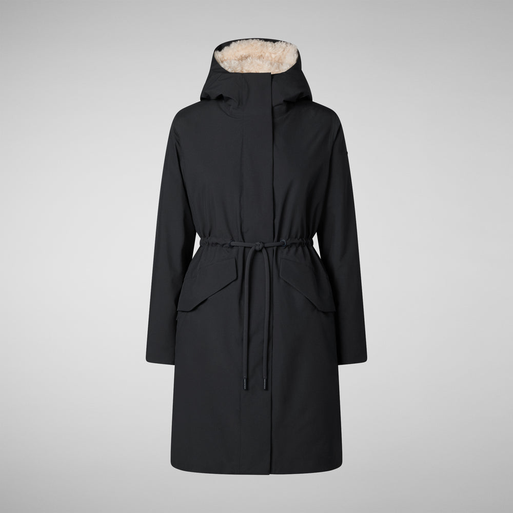 Save The Duck PARKA DONNA CON CAPPUCCIO NOELLE BLU NERO