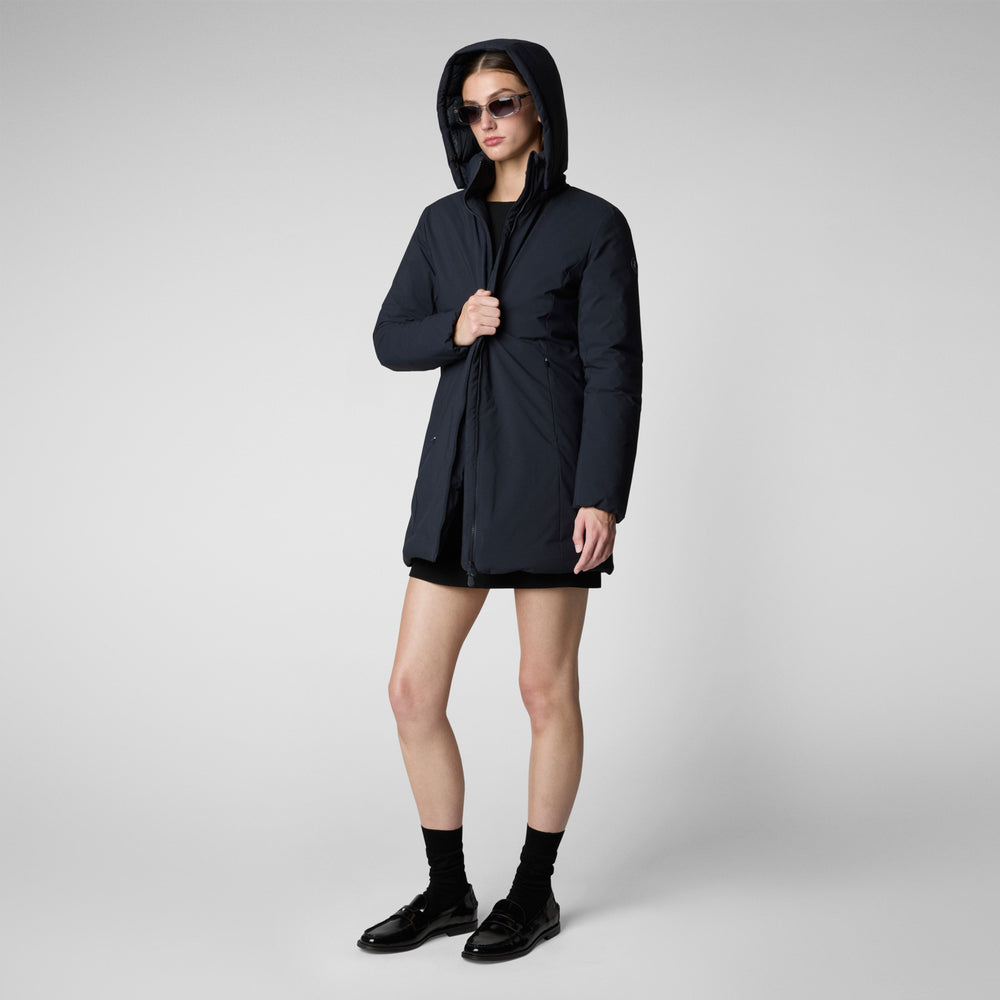 Save The Duck PARKA DONNA CON CAPPUCCIO RACHEL BLU NERO