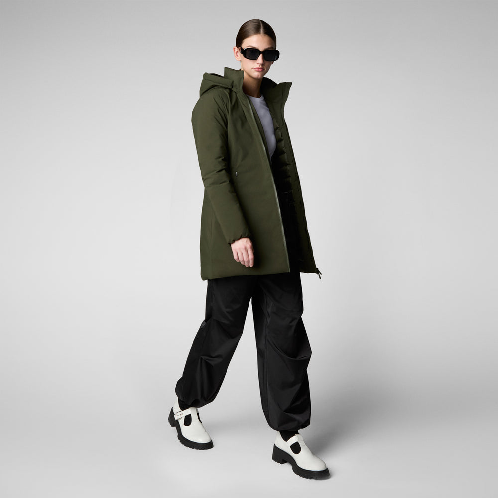 Save The Duck PARKA DONNA CON CAPPUCCIO RACHEL VERDE TERRA