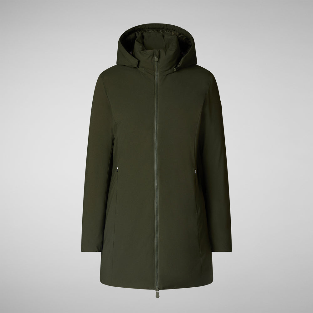 Save The Duck PARKA DONNA CON CAPPUCCIO RACHEL VERDE TERRA