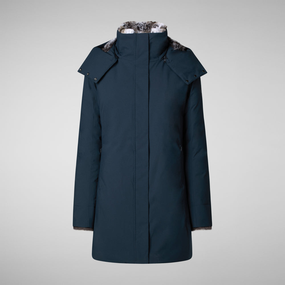 Save The Duck PARKA DONNA CON CAPPUCCIO SAMANTAH BLU NERO
