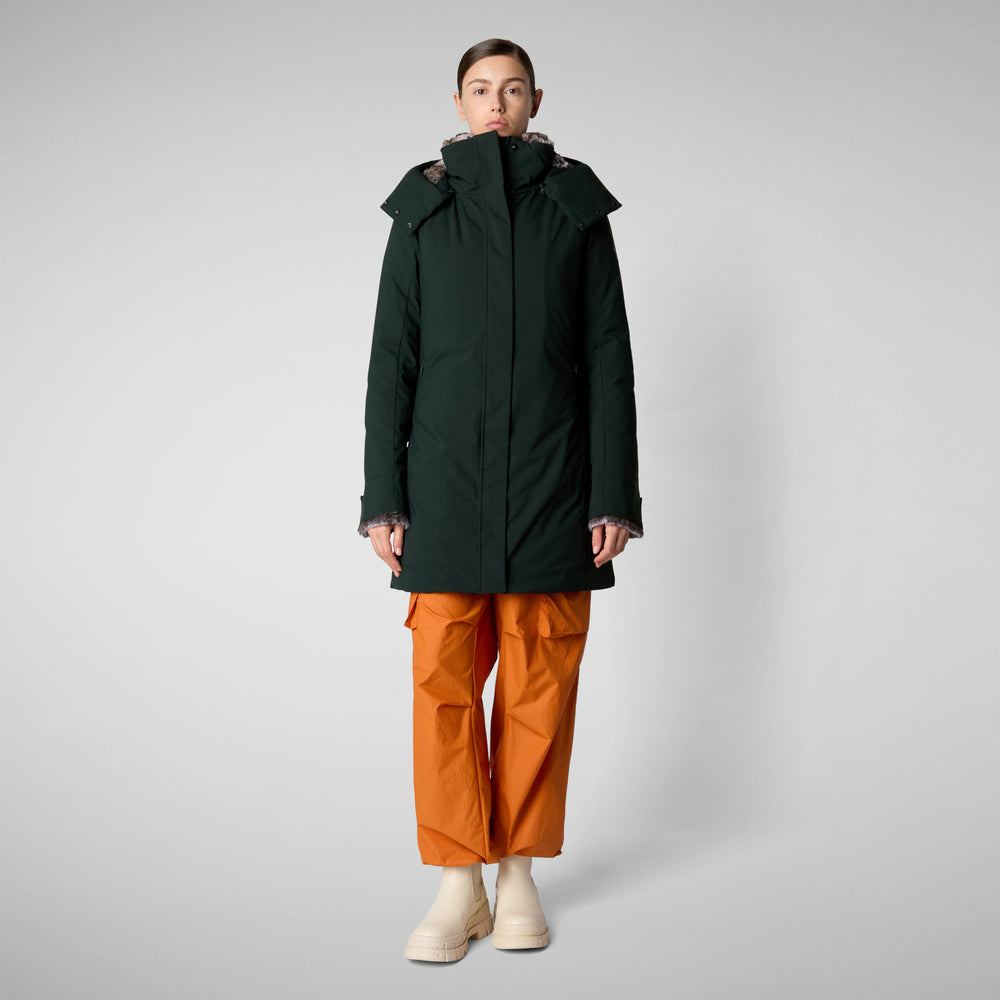 Save the duck PARKA DONNA CON CAPPUCCIO SAMANTAH VERDE NERO