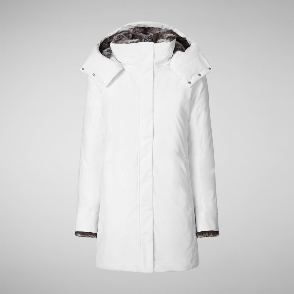 Save The Duck PARKA DONNA CON CAPPUCCIO SAMANTAH WHITE
