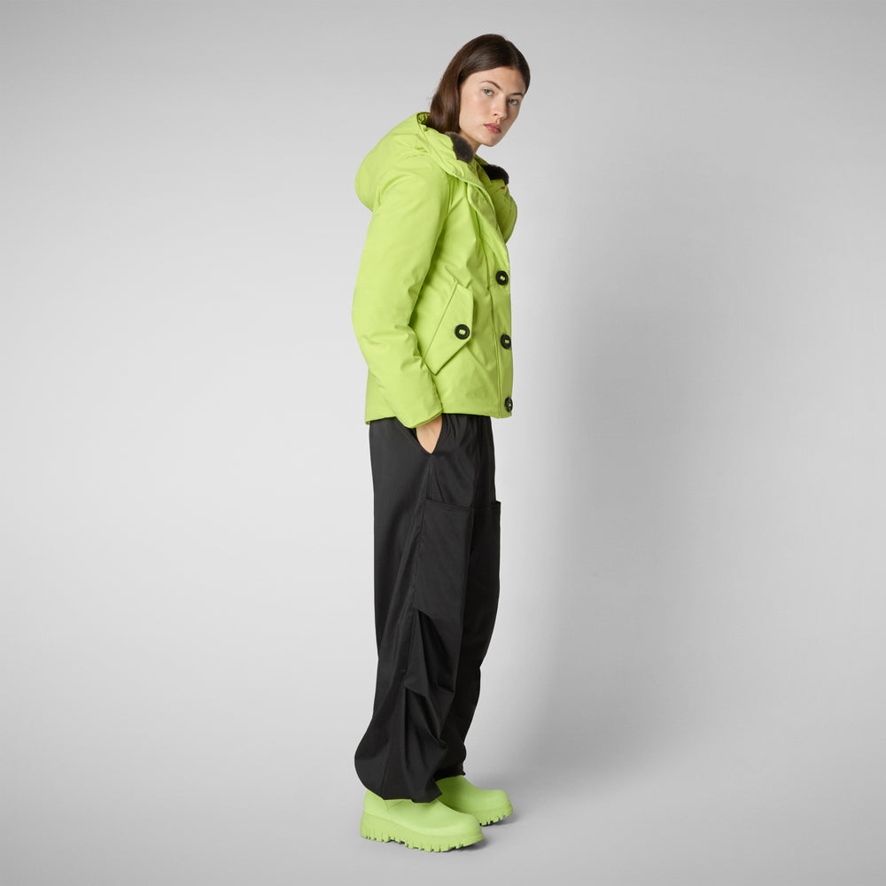 Save The Duck PARKA DONNA CON CAPPUCCIO SHANON VERDE LIME