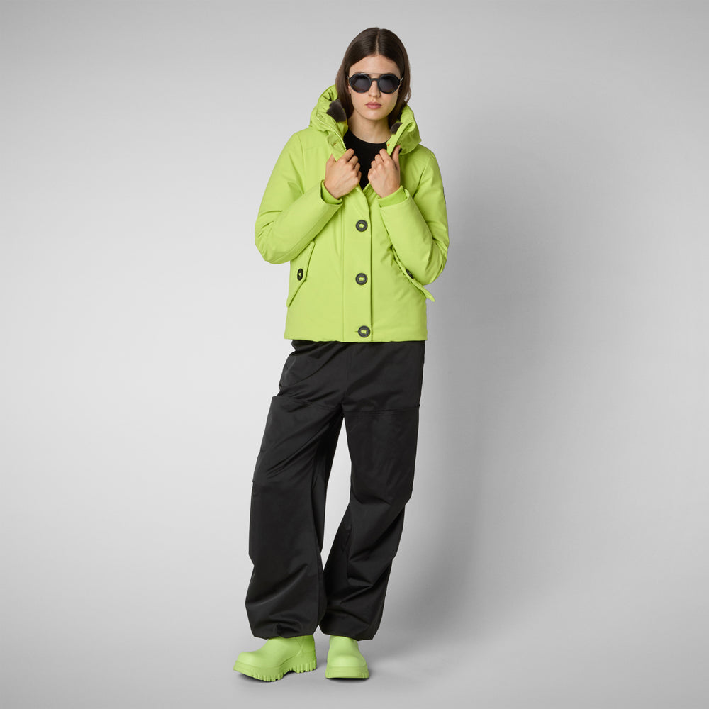 Save The Duck PARKA DONNA CON CAPPUCCIO SHANON VERDE LIME