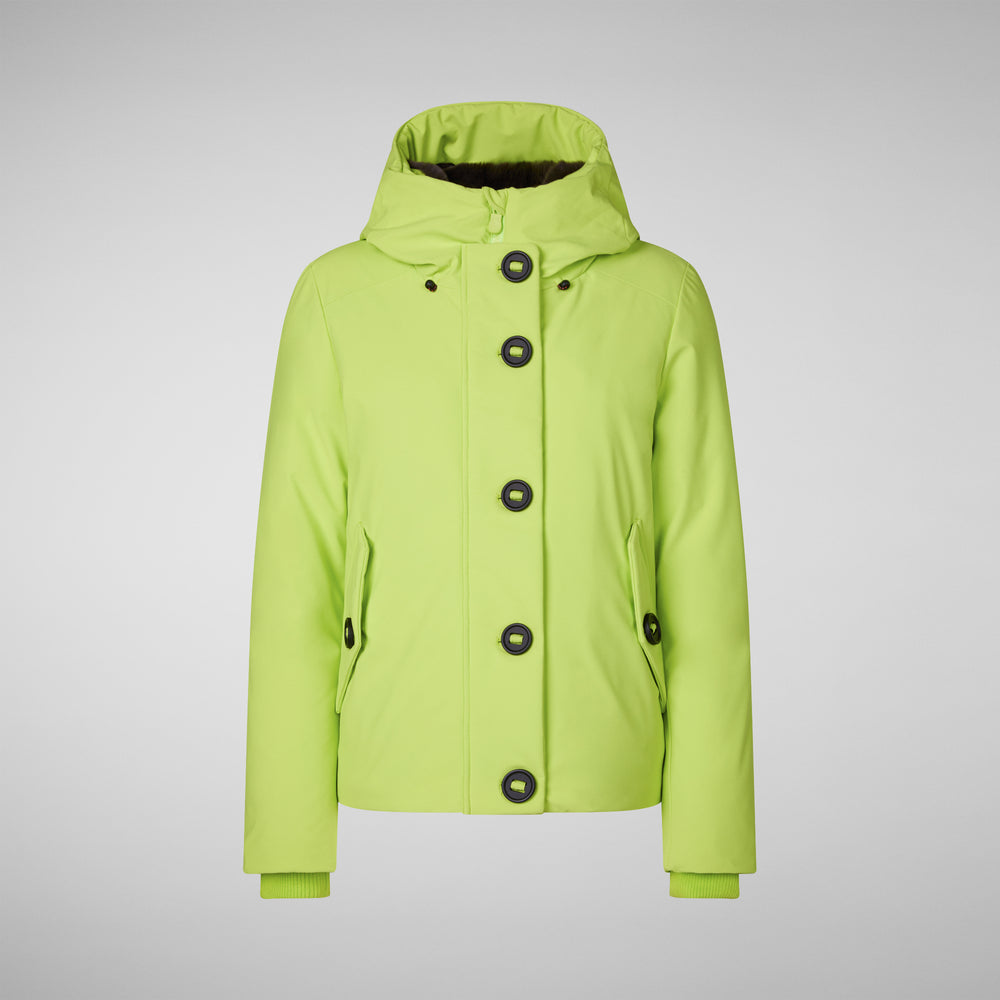 Save The Duck PARKA DONNA CON CAPPUCCIO SHANON VERDE LIME