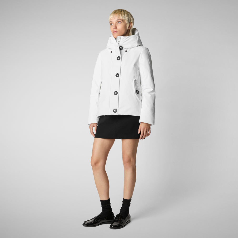 Save The Duck PARKA DONNA CON CAPPUCCIO SHANON WHITE