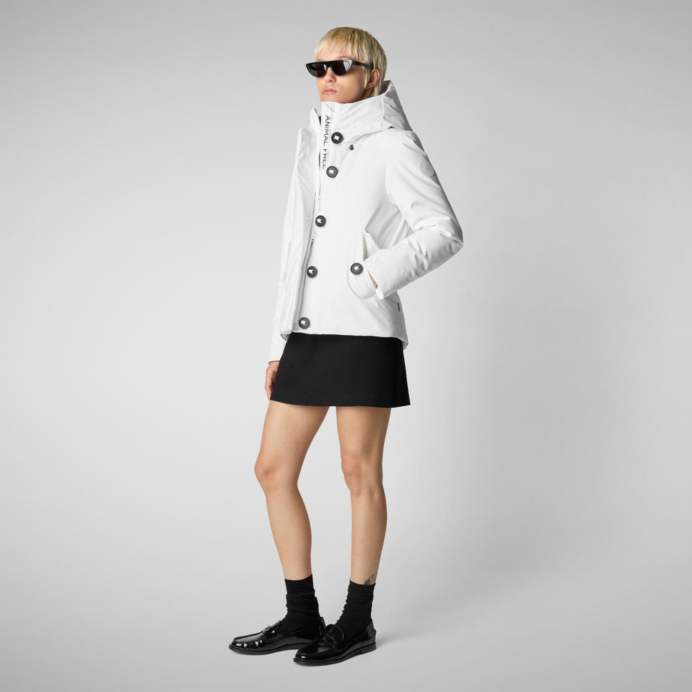Save The Duck PARKA DONNA CON CAPPUCCIO SHANON WHITE