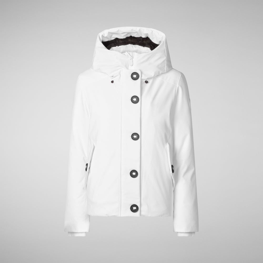 Save The Duck PARKA DONNA CON CAPPUCCIO SHANON WHITE