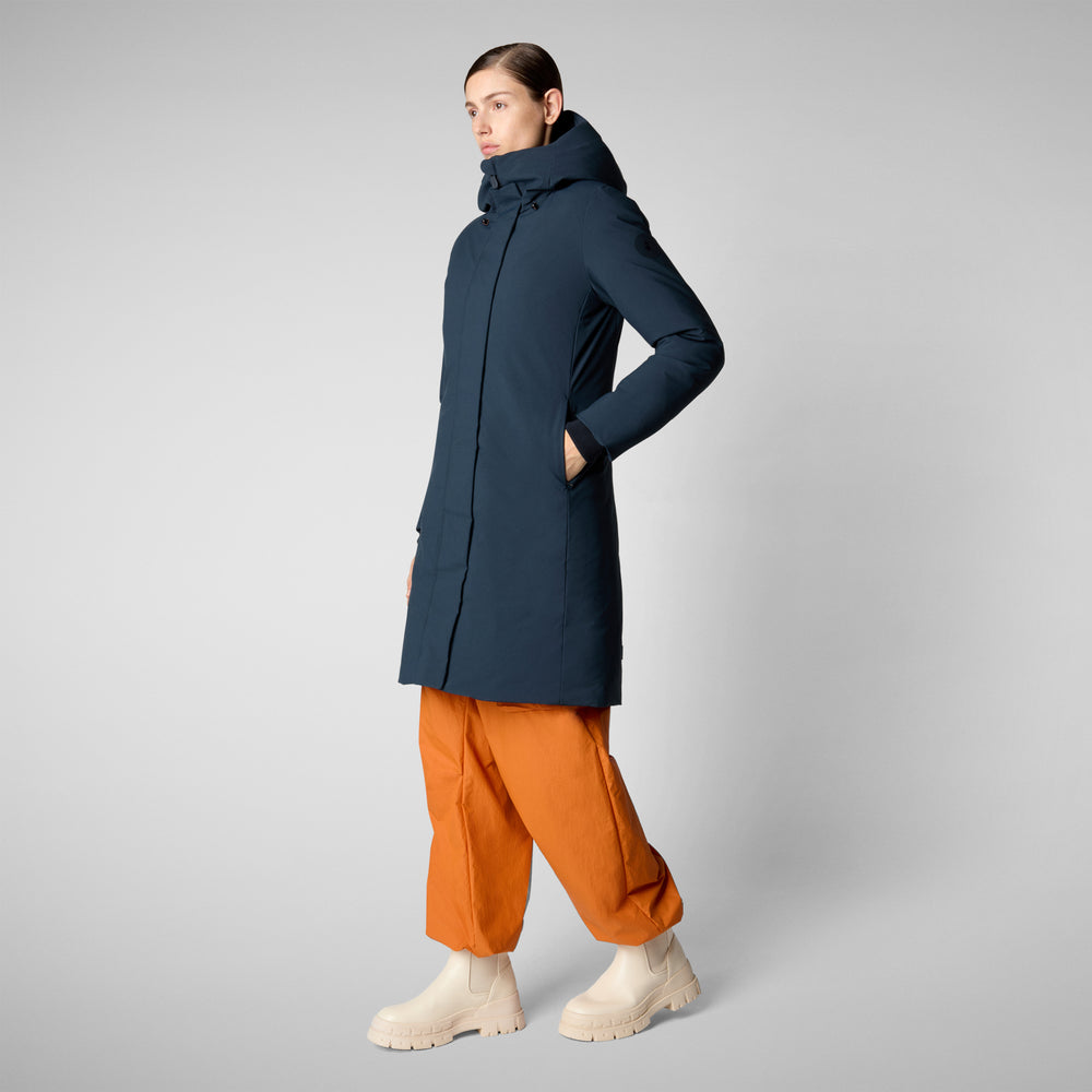 Save The Duck PARKA DONNA CON CAPPUCCIO SIENNA BLU NERO