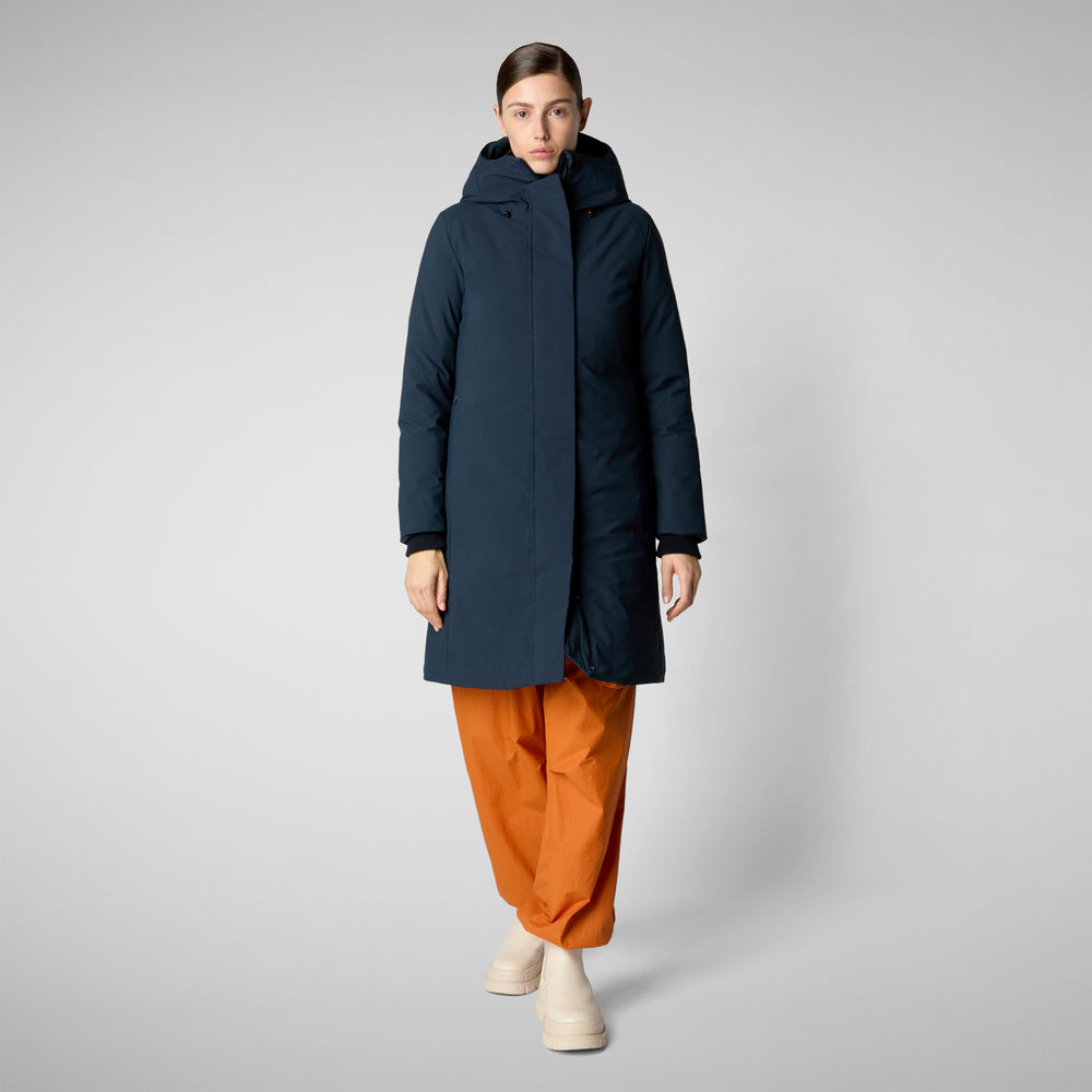 Save the duck PARKA DONNA CON CAPPUCCIO SIENNA BLU NERO