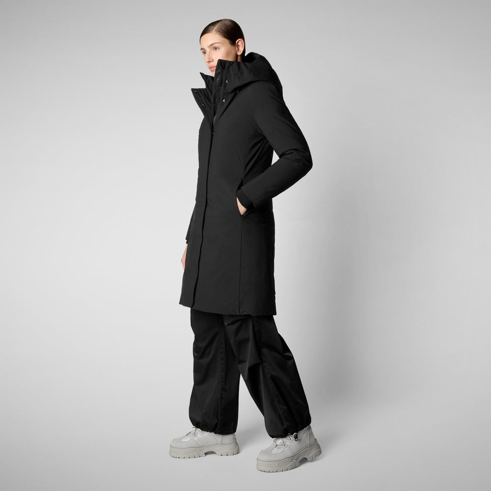 Save The Duck PARKA DONNA CON CAPPUCCIO SIENNA NERO