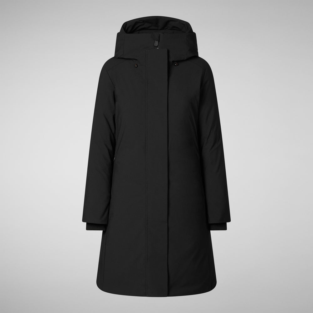 Save The Duck PARKA DONNA CON CAPPUCCIO SIENNA NERO