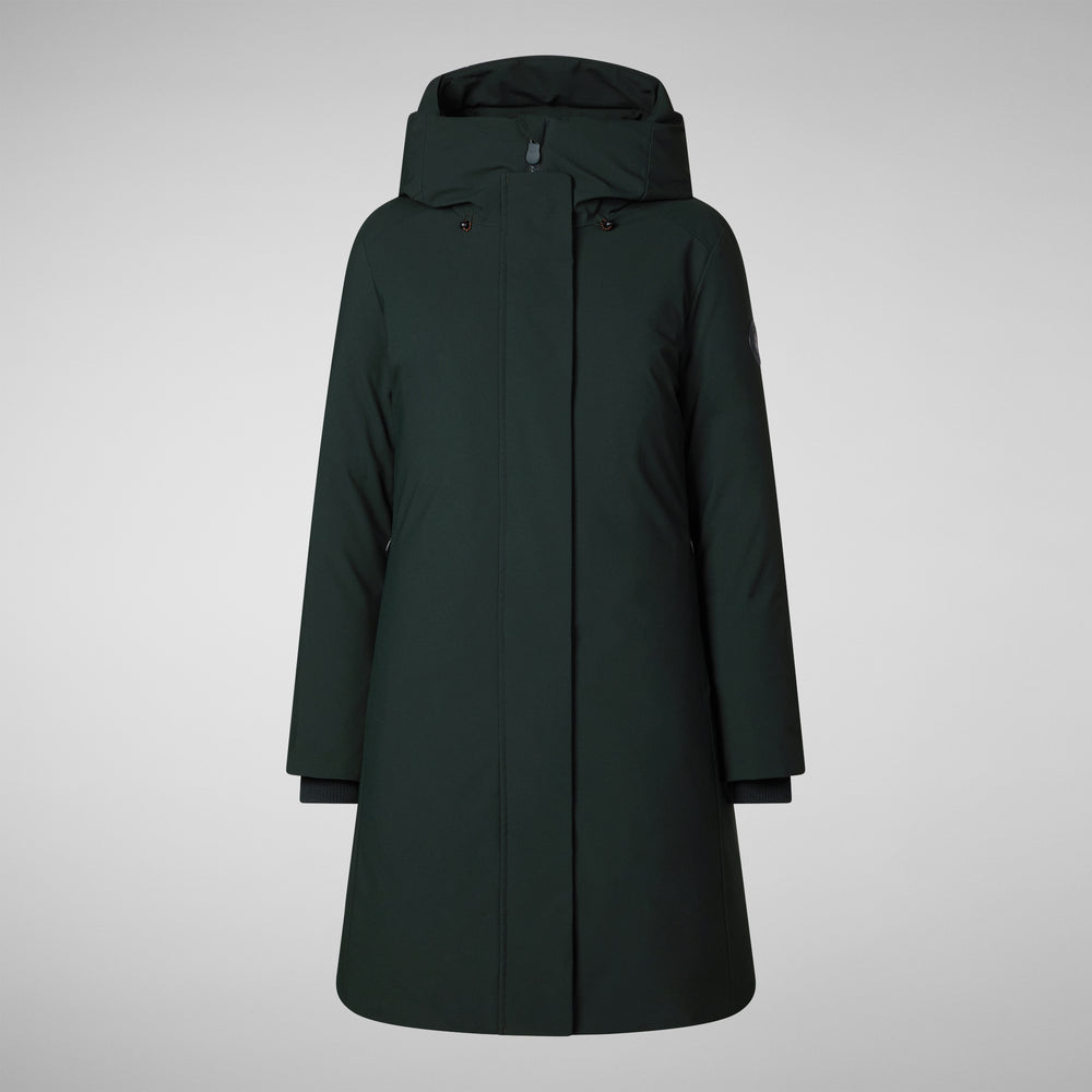 Save The Duck PARKA DONNA CON CAPPUCCIO SIENNA VERDE NERO
