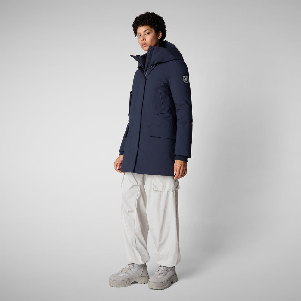 Save The Duck PARKA DONNA CON CAPPUCCIO SOLEIL BLU NAVY