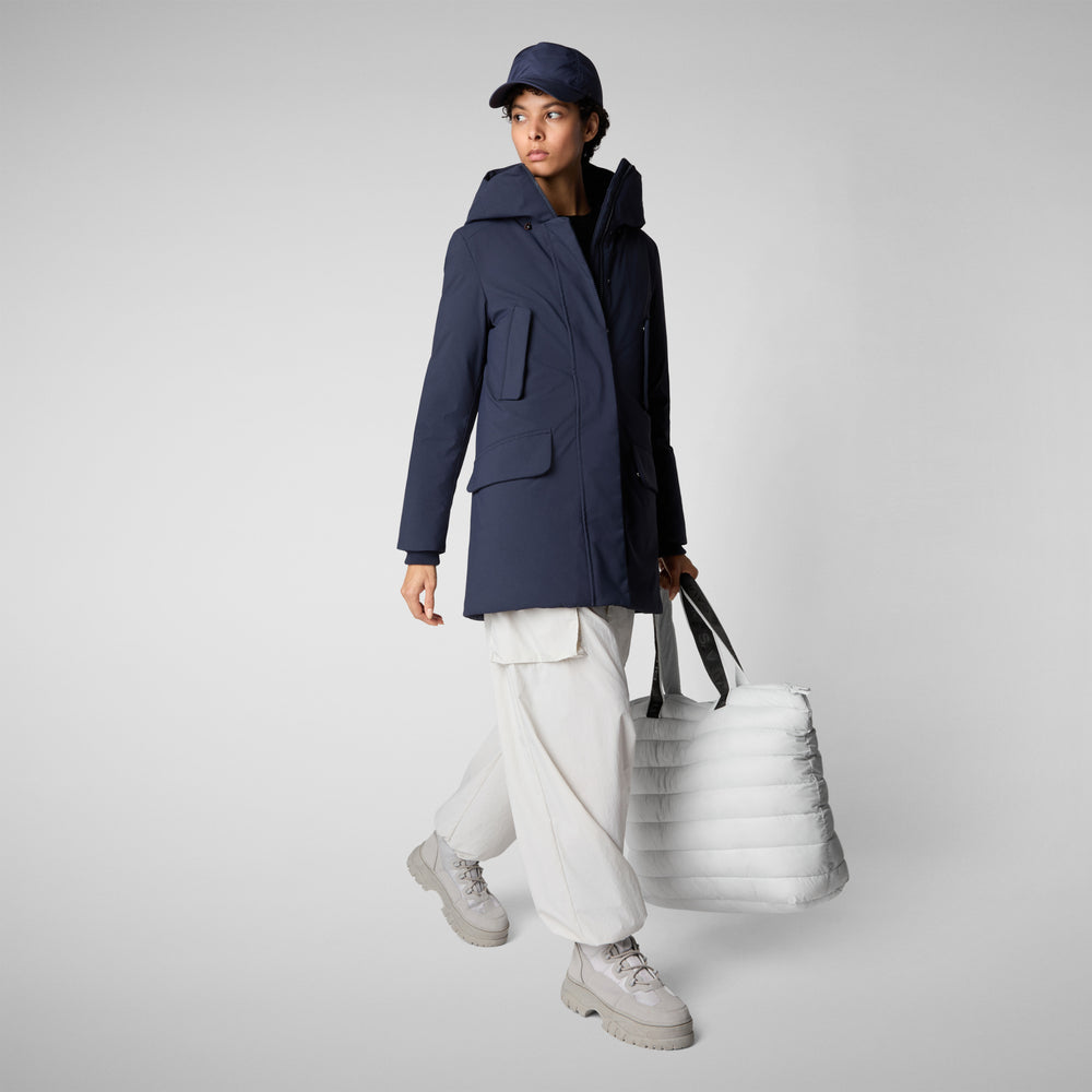 Save The Duck PARKA DONNA CON CAPPUCCIO SOLEIL BLU NAVY