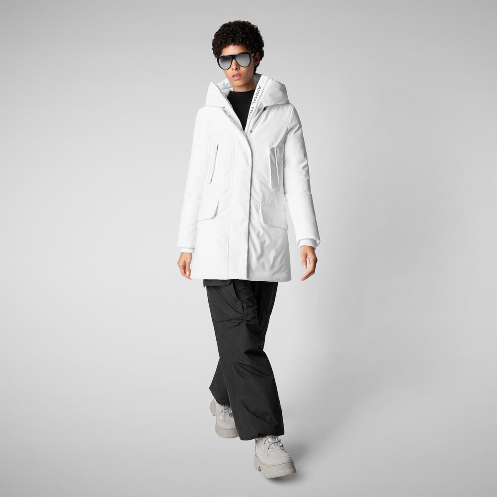 Save The Duck PARKA DONNA CON CAPPUCCIO SOLEIL WHITE