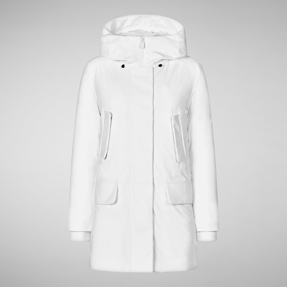 Save The Duck PARKA DONNA CON CAPPUCCIO SOLEIL WHITE