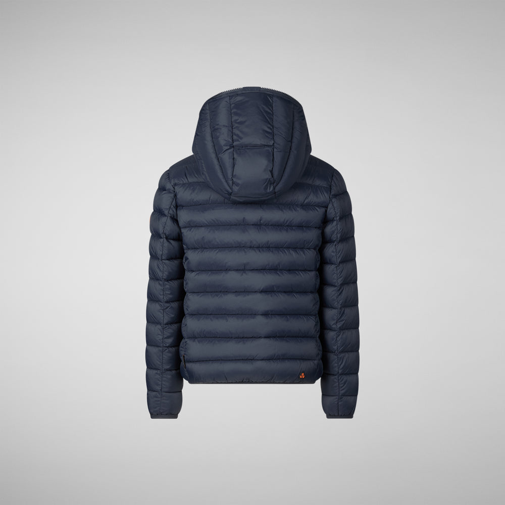 Save The Duck PIUMINO ANIMAL FREE BAMBINA LECI BLU NERO